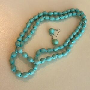 Cambodian silk beaded necklace earring set